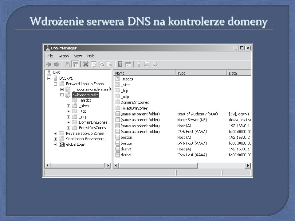 Wdrożenie serwera DNS na kontrolerze domeny