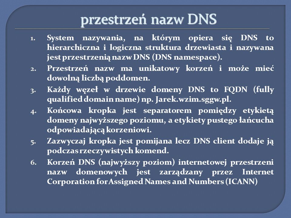 przestrzeń nazw DNS