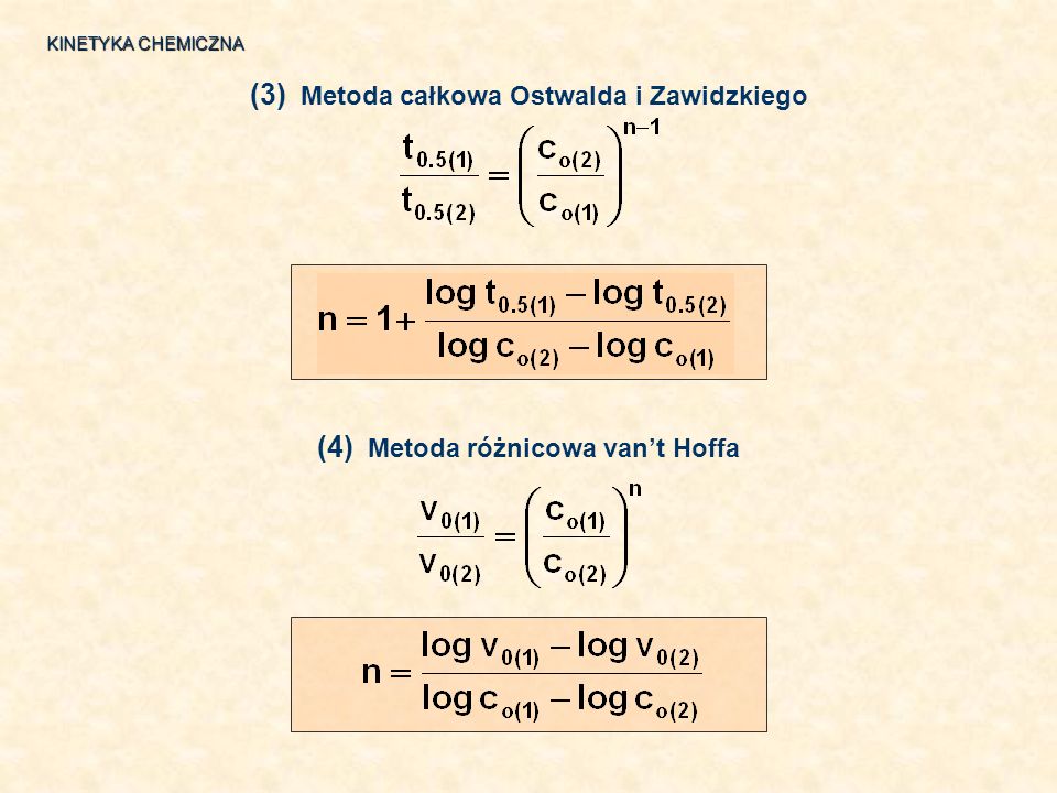 (3) Metoda całkowa Ostwalda i Zawidzkiego