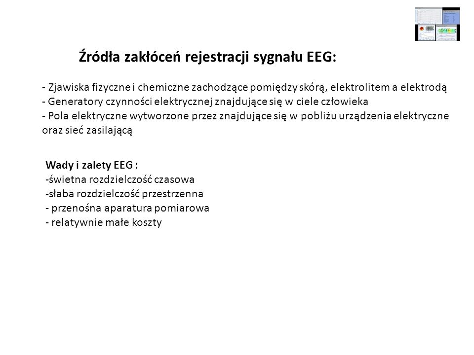 Źródła zakłóceń rejestracji sygnału EEG: