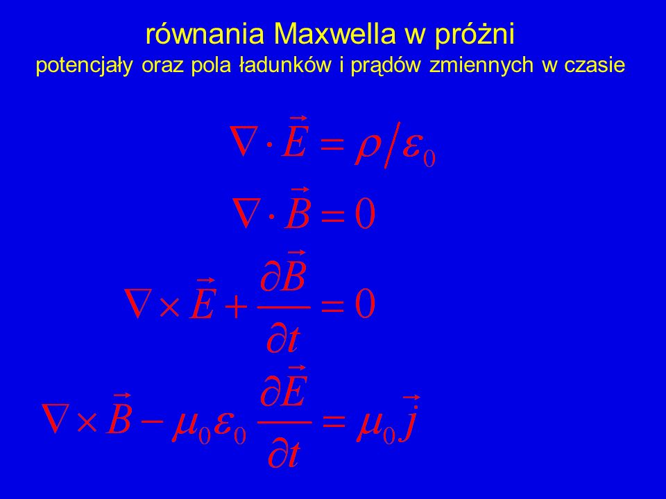 równania Maxwella w próżni