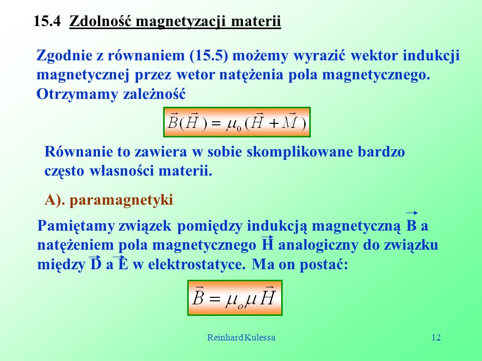 15.4 Zdolność magnetyzacji materii