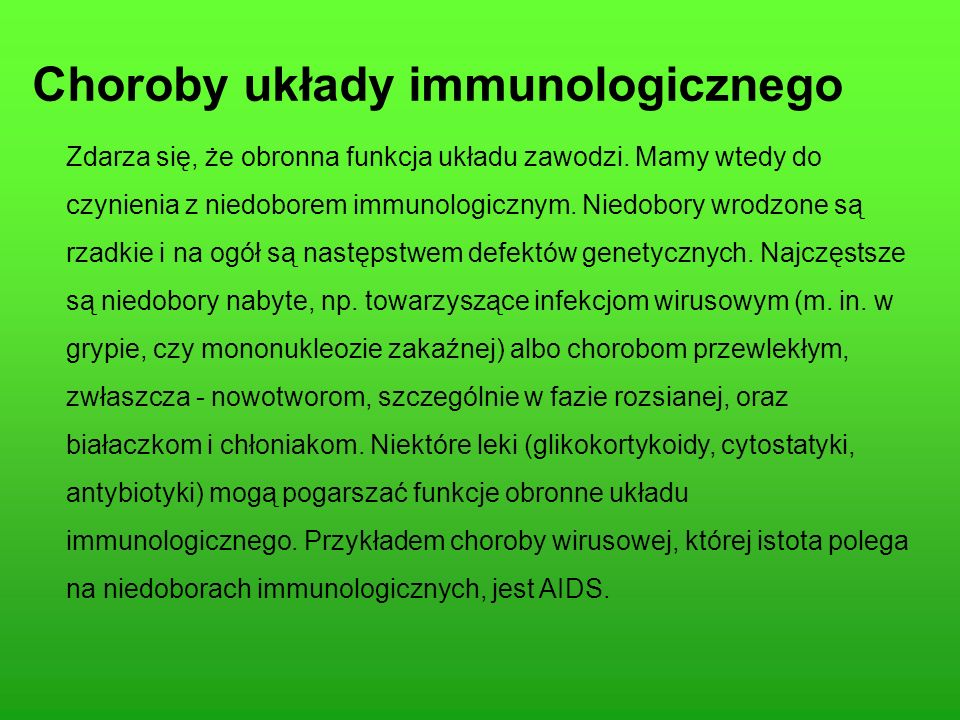 Choroby układy immunologicznego