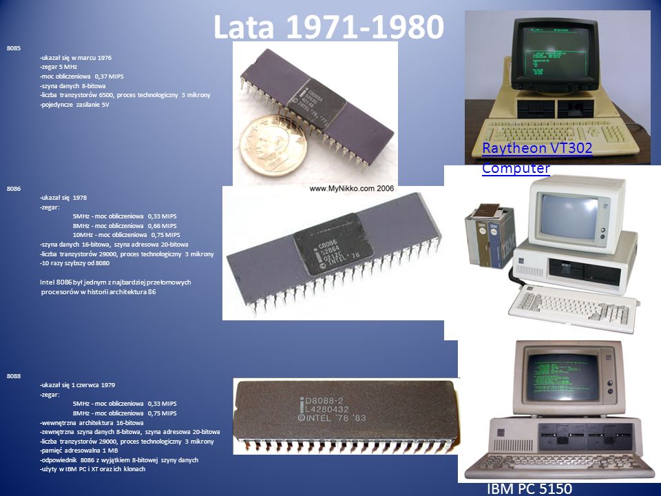 Lata Raytheon VT302 Computer Pierwszy IBM PC IBM PC 5150