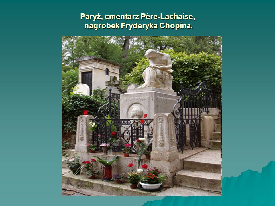 Paryż, cmentarz Père-Lachaise, nagrobek Fryderyka Chopina.