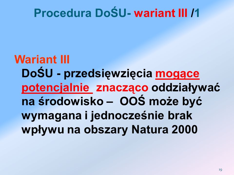 Procedura DoŚU- wariant III /1