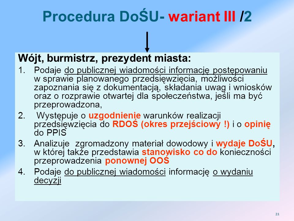 Procedura DoŚU- wariant III /2