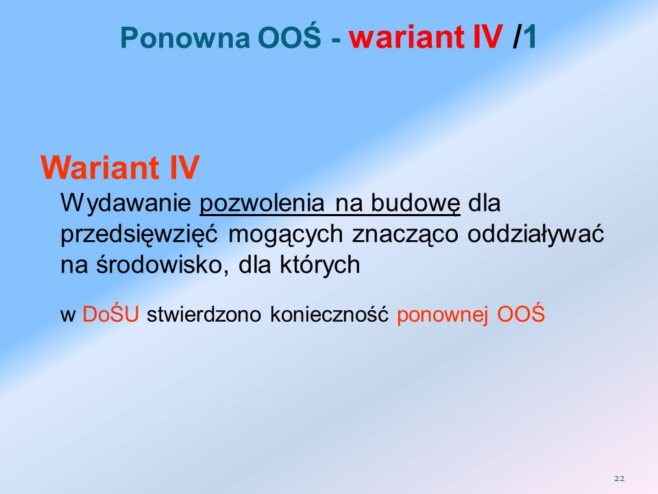 Ponowna OOŚ - wariant IV /1