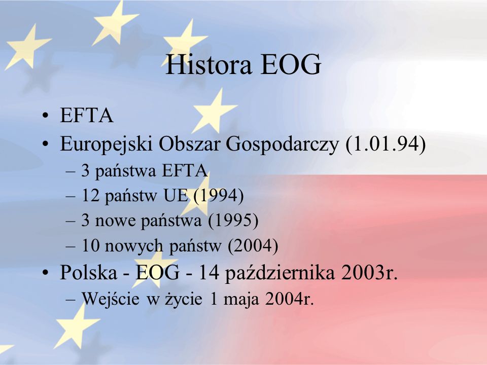 Histora EOG EFTA Europejski Obszar Gospodarczy ( )