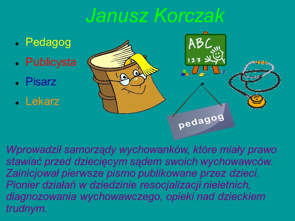 Janusz Korczak Pedagog Publicysta Pisarz Lekarz