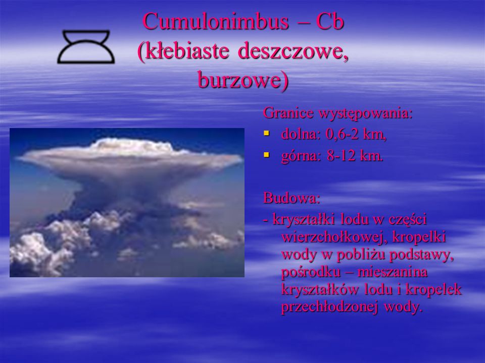 Cumulonimbus – Cb (kłebiaste deszczowe, burzowe)