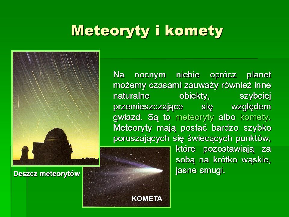 Meteoryty i komety