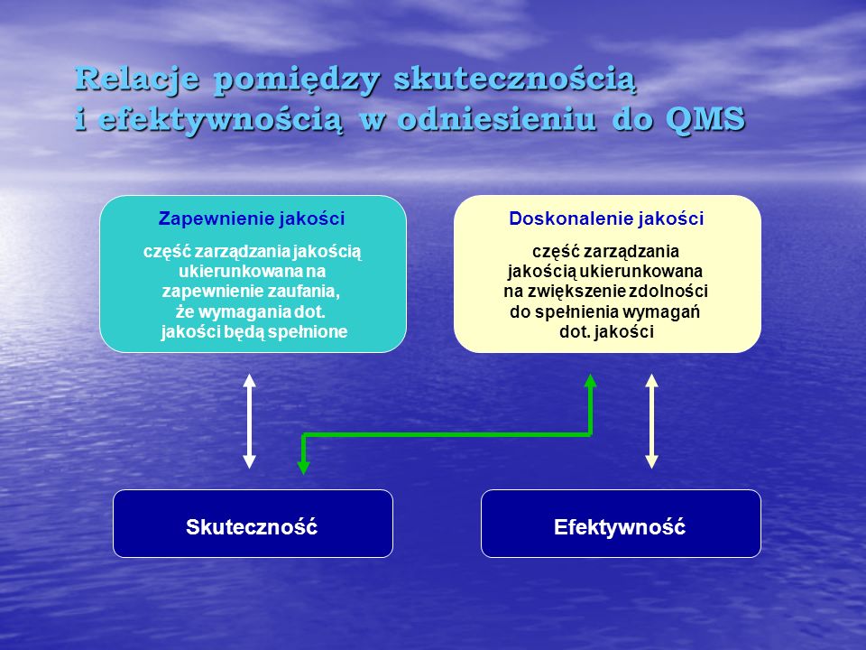 Relacje pomiędzy skutecznością i efektywnością w odniesieniu do QMS