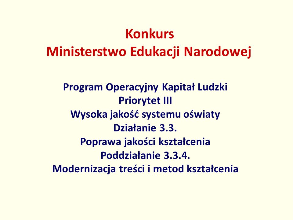 Konkurs Ministerstwo Edukacji Narodowej