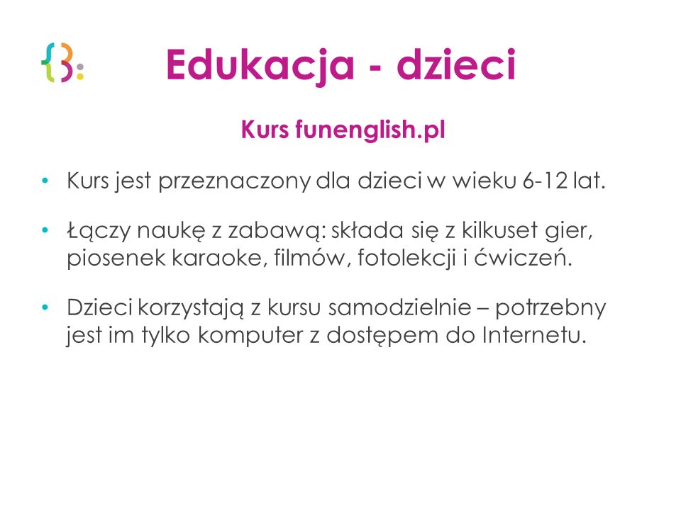 Edukacja - dzieci Kurs funenglish.pl