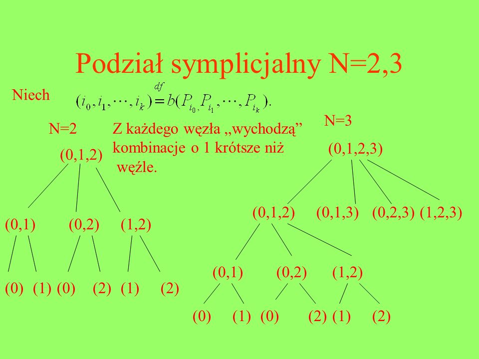 Podział symplicjalny N=2,3