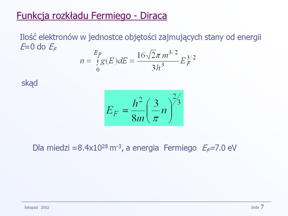 Funkcja rozkładu Fermiego - Diraca