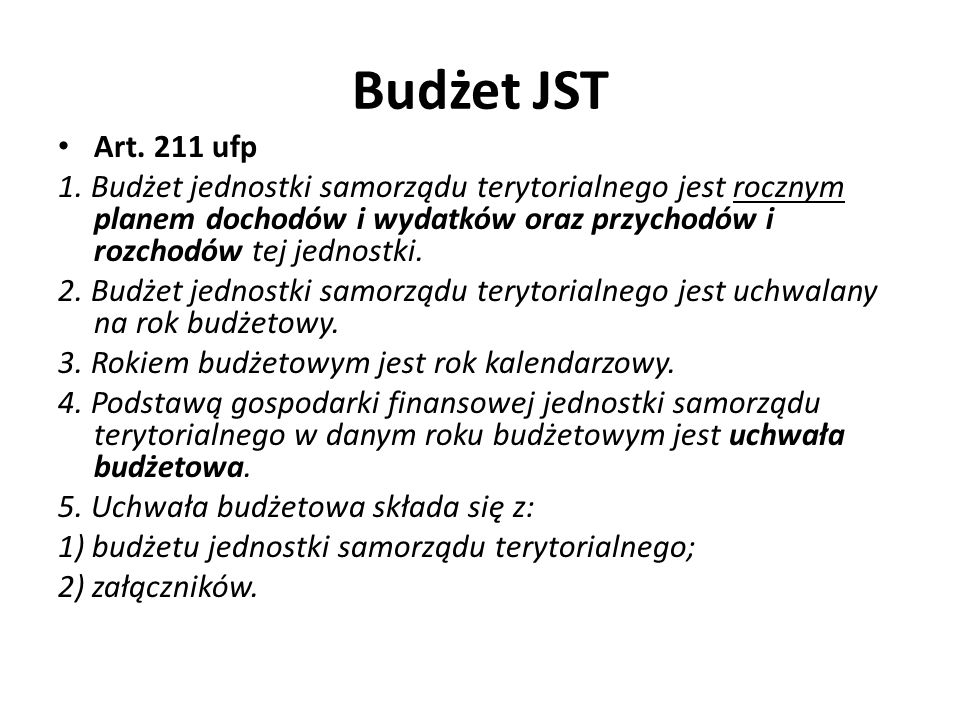 Budżet JST Art. 211 ufp.
