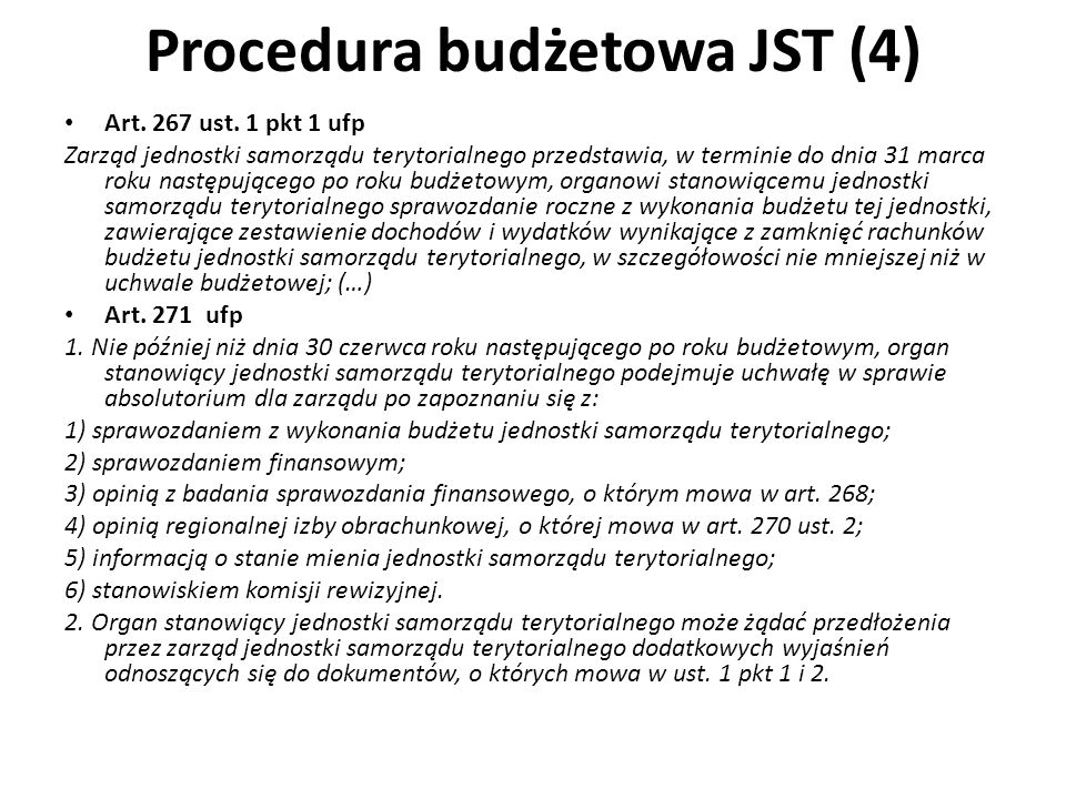 Procedura budżetowa JST (4)