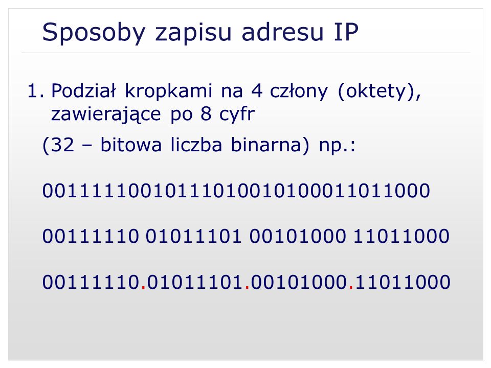 Sposoby zapisu adresu IP