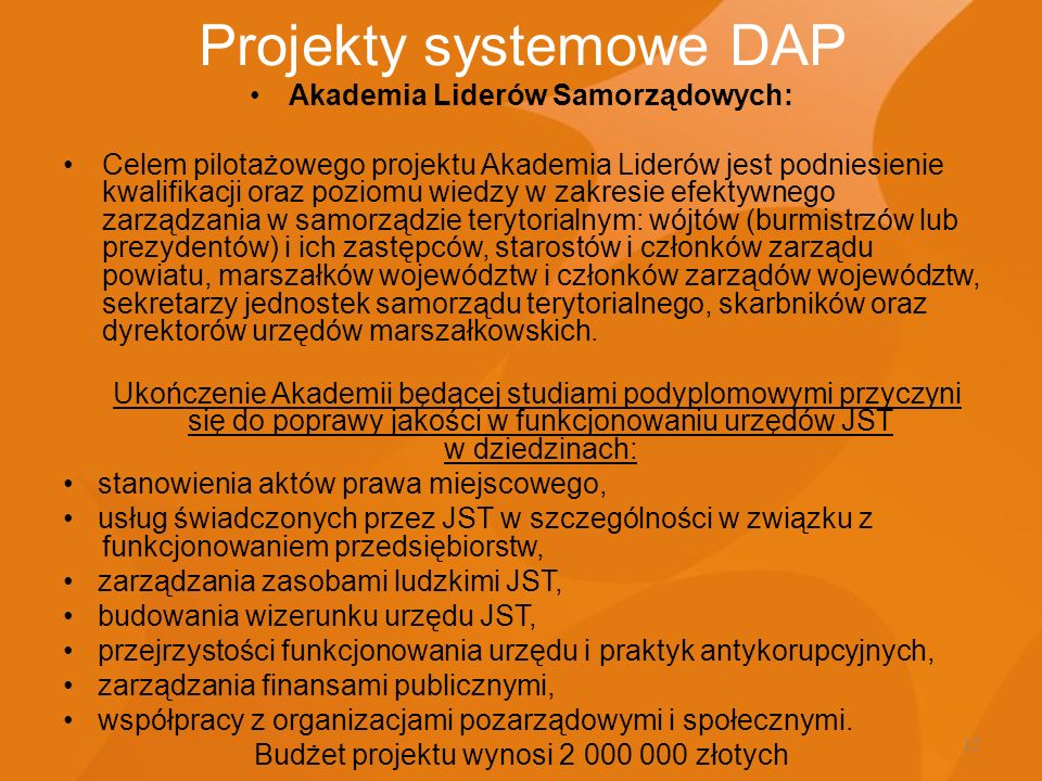 Projekty systemowe DAP