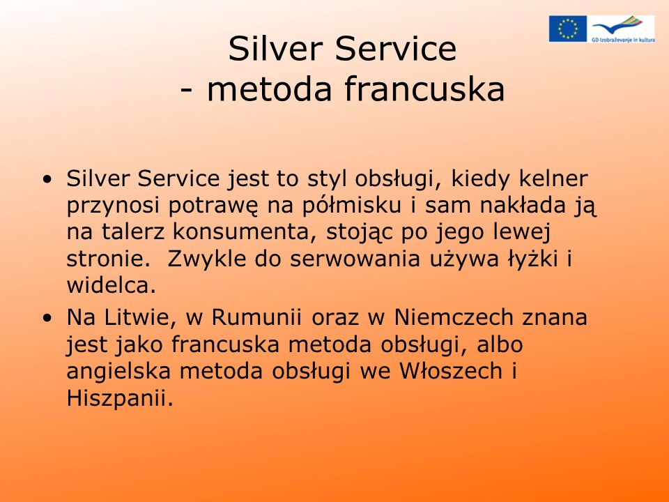 Silver Service - metoda francuska