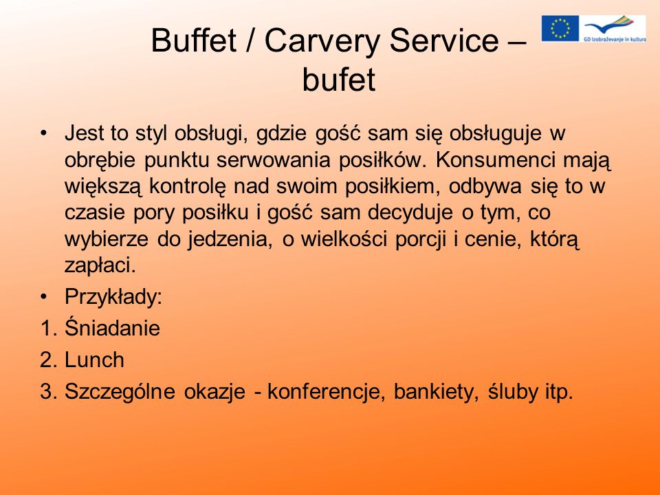 Buffet / Carvery Service – bufet