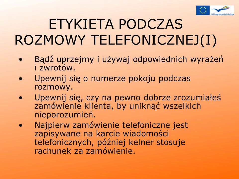 ETYKIETA PODCZAS ROZMOWY TELEFONICZNEJ(I)