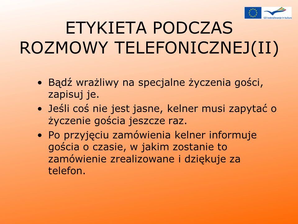 ETYKIETA PODCZAS ROZMOWY TELEFONICZNEJ(II)