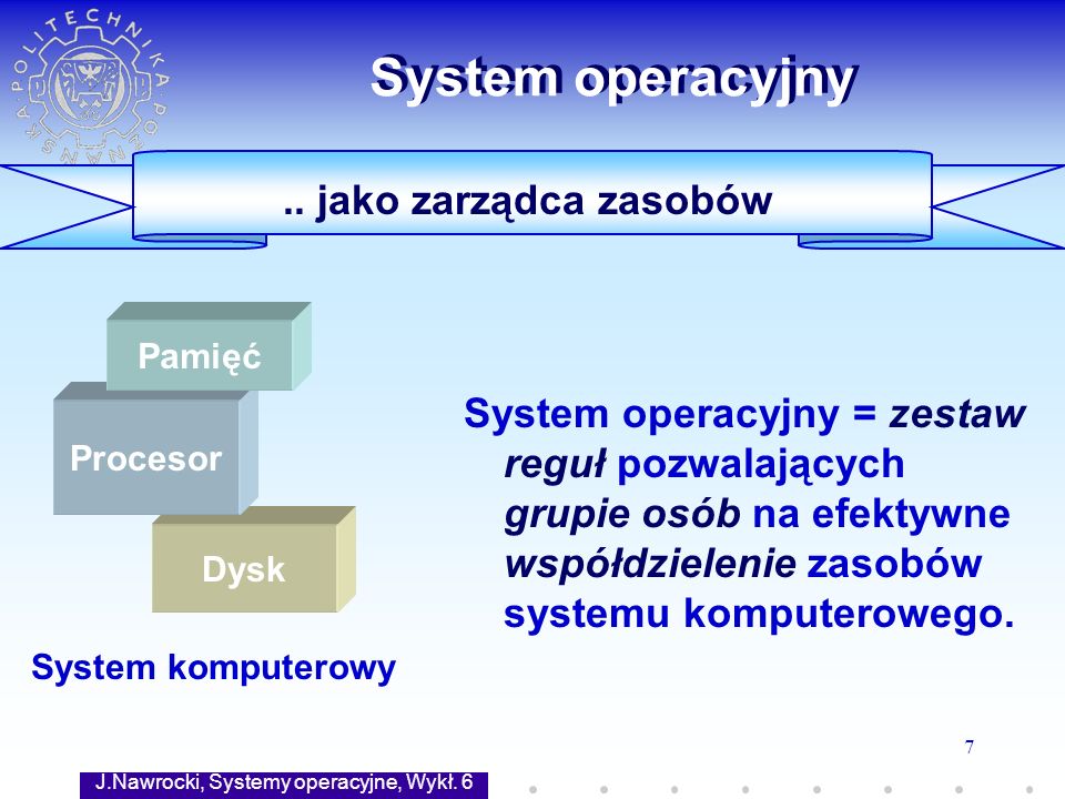 J.Nawrocki, Systemy operacyjne, Wykł. 6
