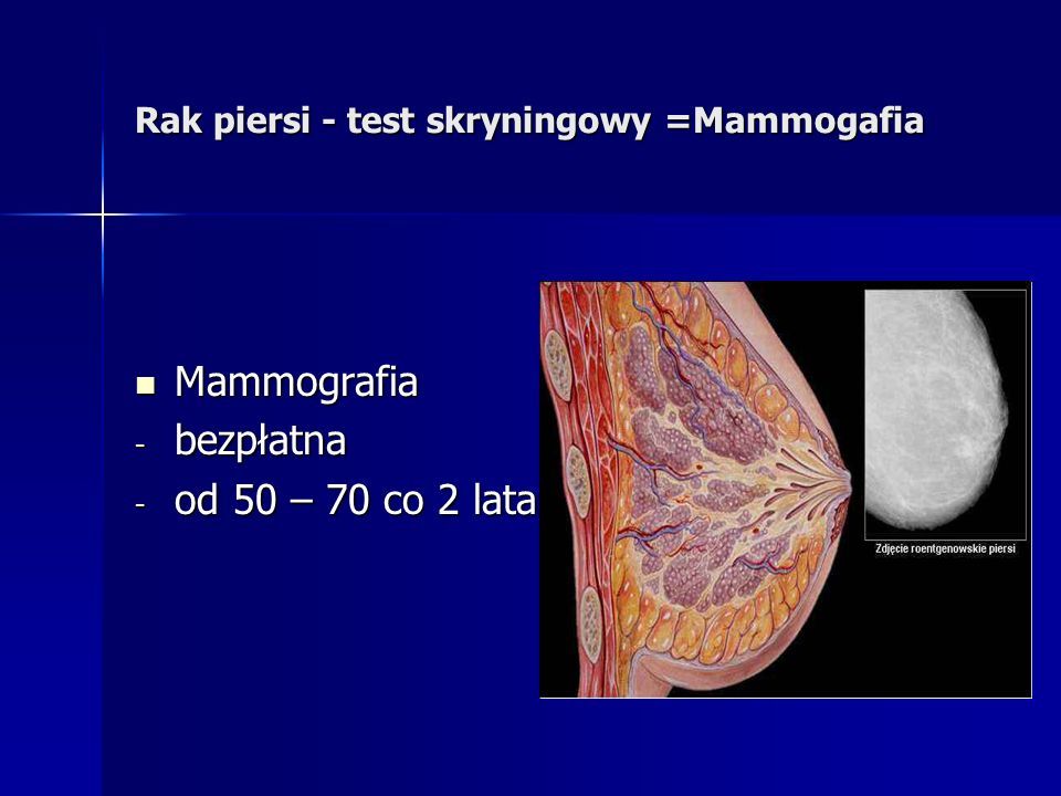 Rak piersi - test skryningowy =Mammogafia