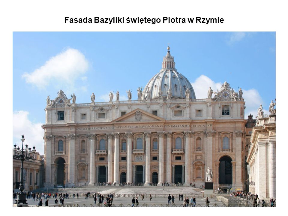 Fasada Bazyliki świętego Piotra w Rzymie