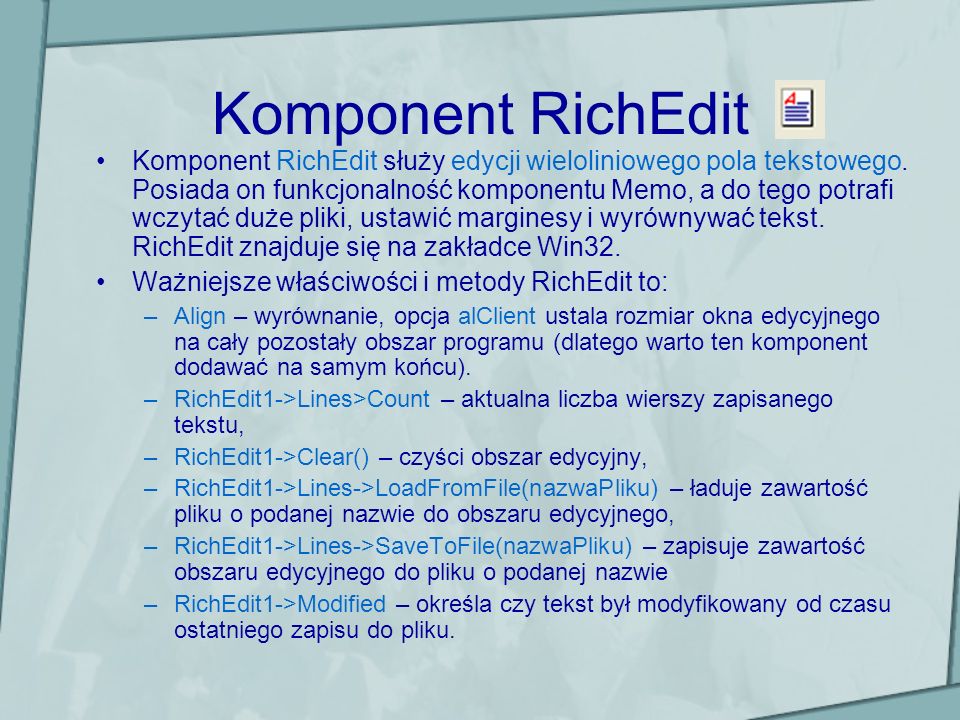 Komponent RichEdit