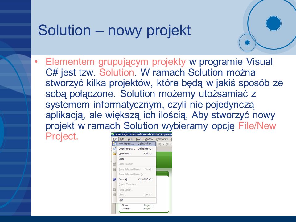 Solution – nowy projekt