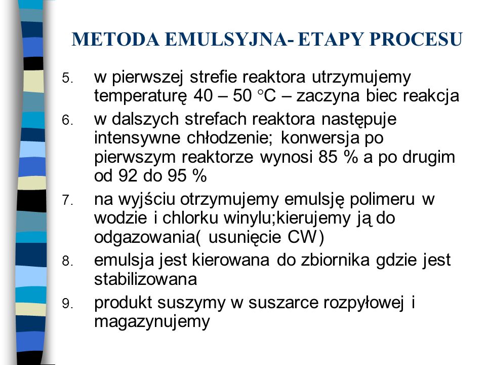 METODA EMULSYJNA- ETAPY PROCESU