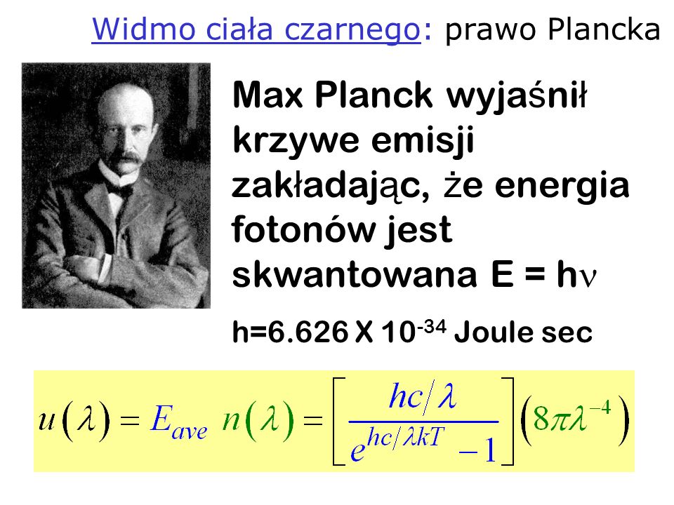 Widmo ciała czarnego: prawo Plancka