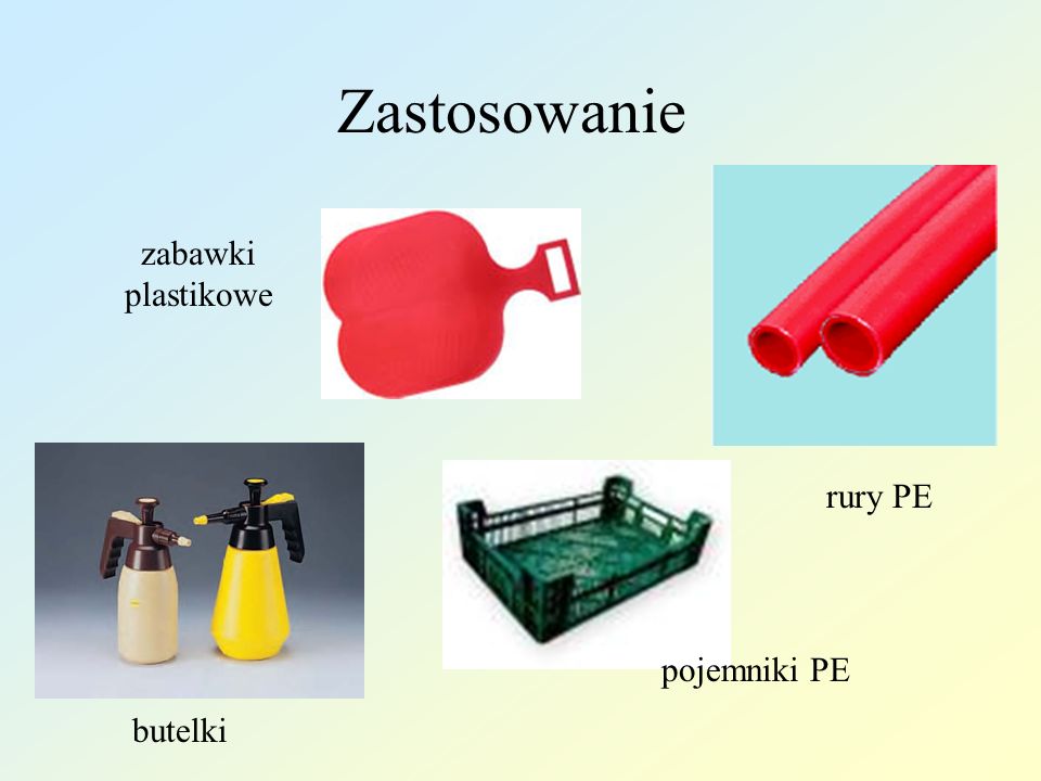 Zastosowanie zabawki plastikowe rury PE pojemniki PE butelki