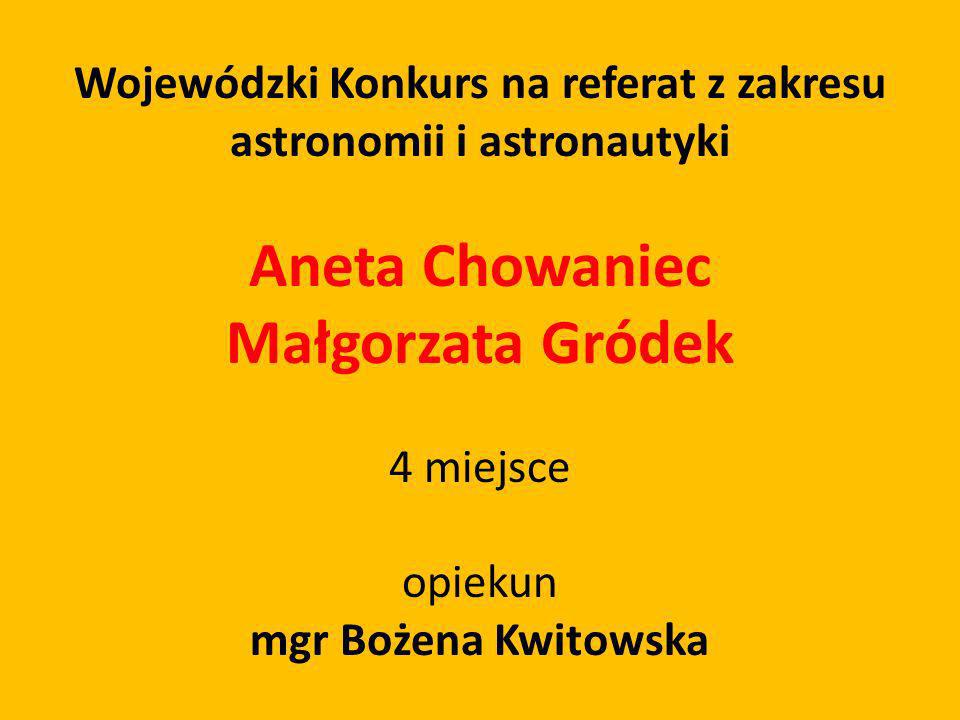 Wojewódzki Konkurs na referat z zakresu astronomii i astronautyki