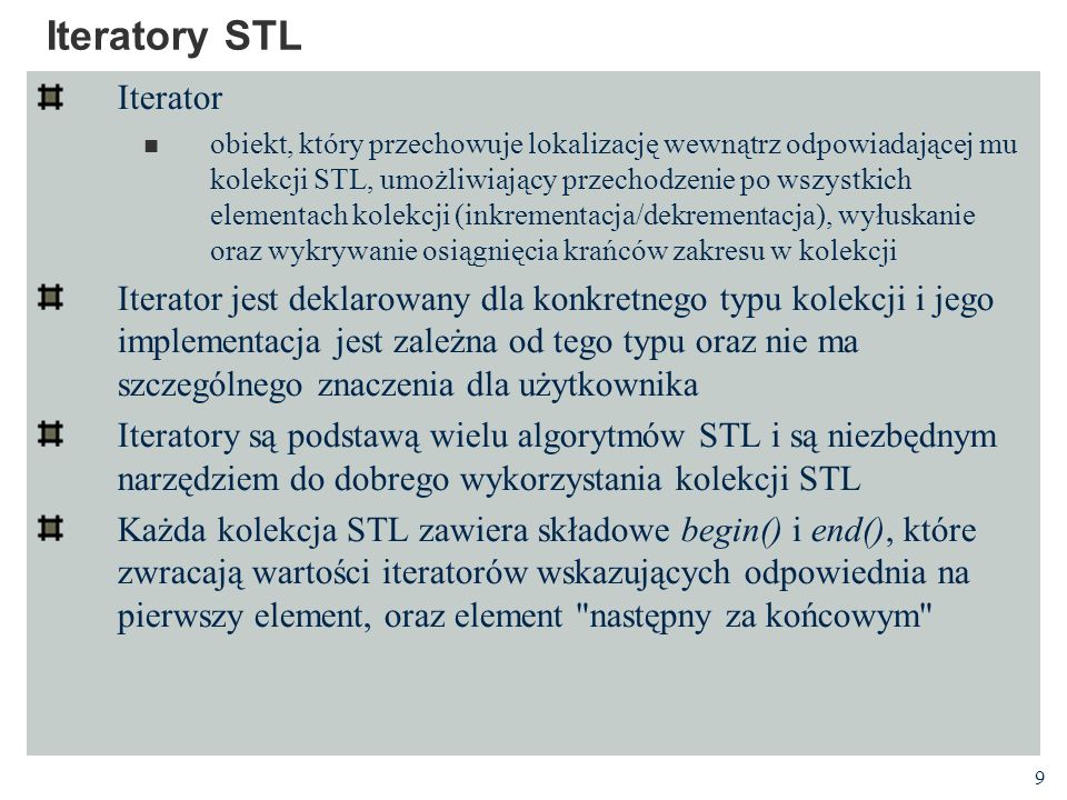 Iteratory STL Iterator