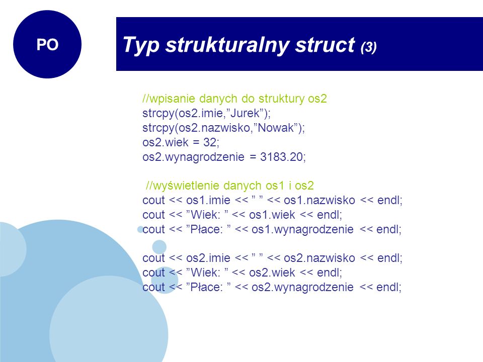 Typ strukturalny struct (3)