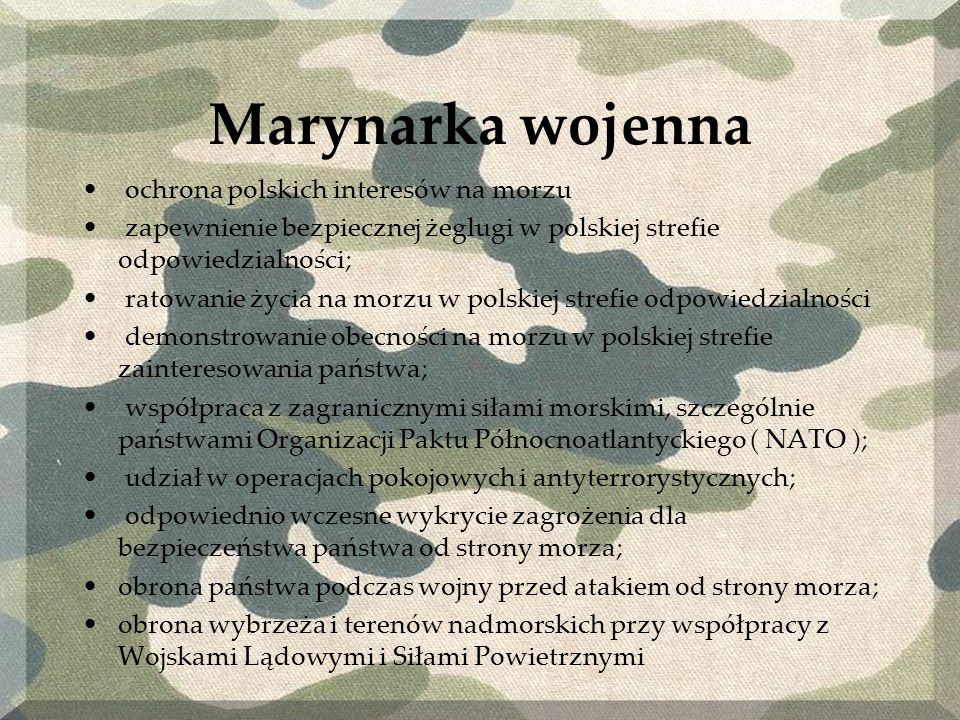Marynarka wojenna ochrona polskich interesów na morzu