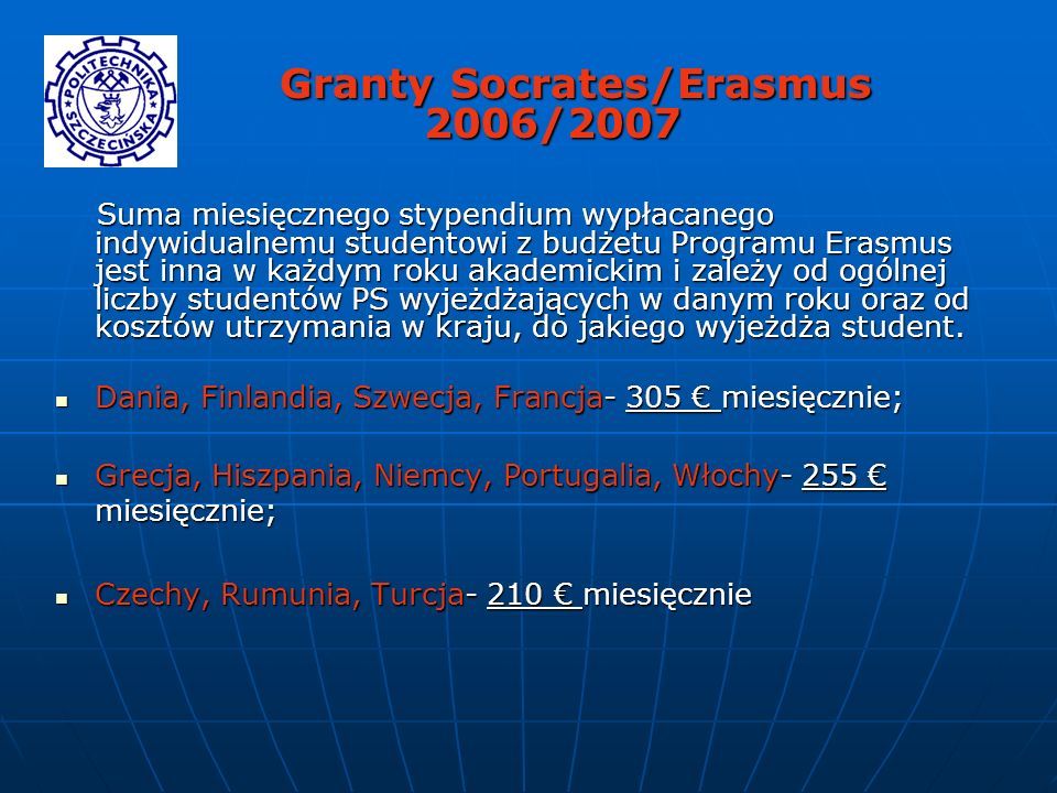 Granty Socrates/Erasmus 2006/2007
