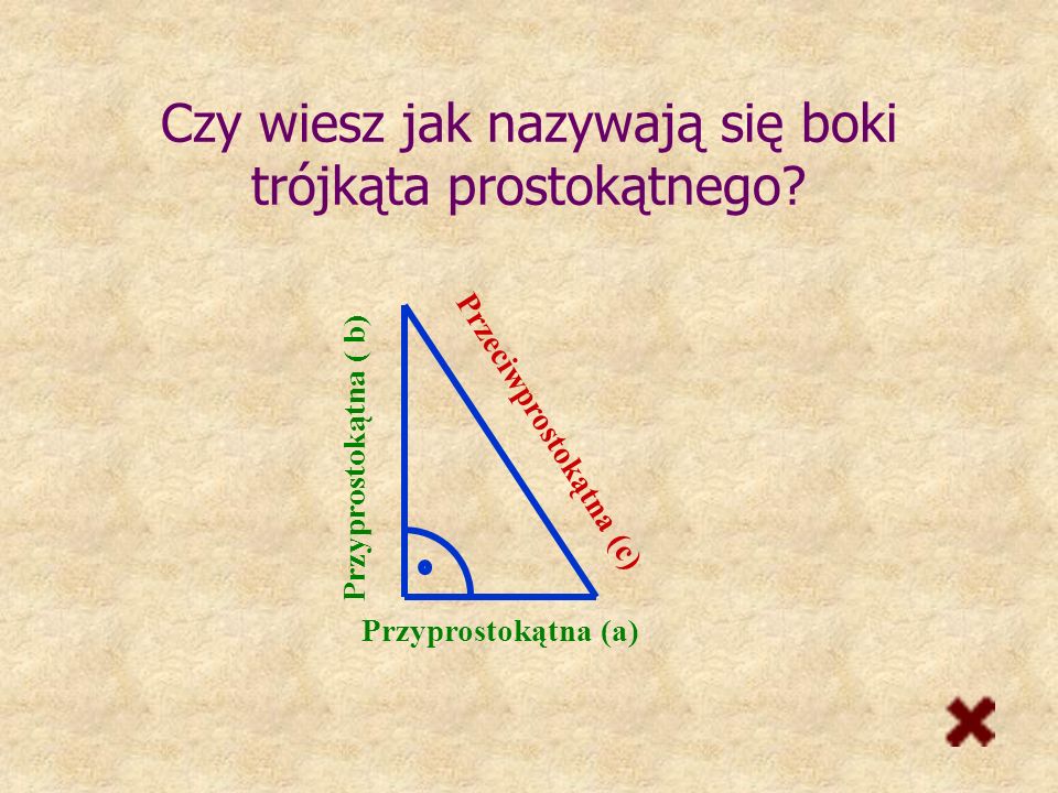 Czy wiesz jak nazywają się boki trójkąta prostokątnego