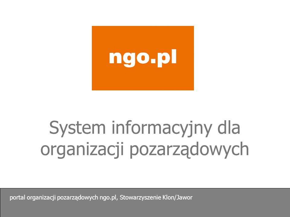 System informacyjny dla organizacji pozarządowych