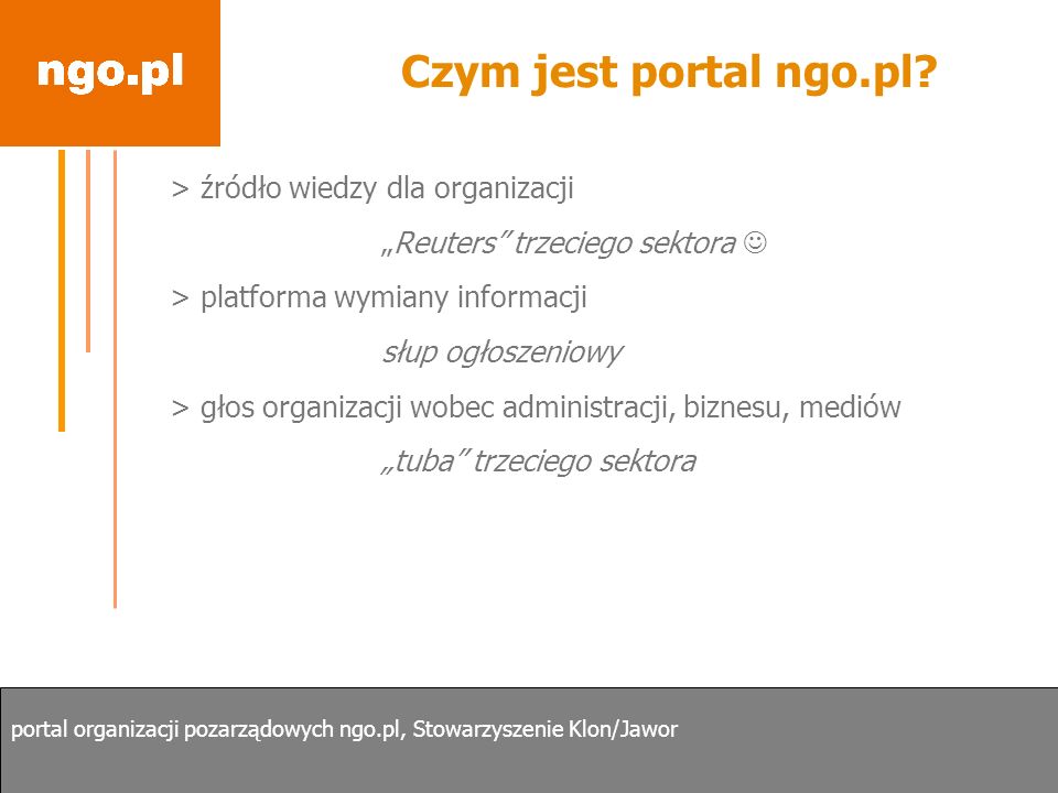 Czym jest portal ngo.pl > źródło wiedzy dla organizacji
