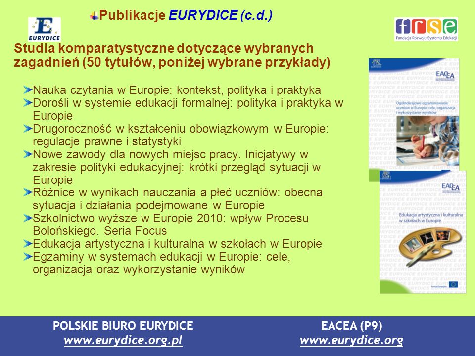 Publikacje EURYDICE (c.d.)