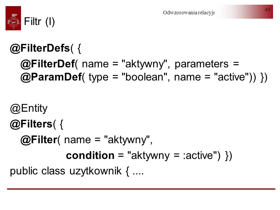 Filtr  name = aktywny , parameters type = boolean , name = active )) })