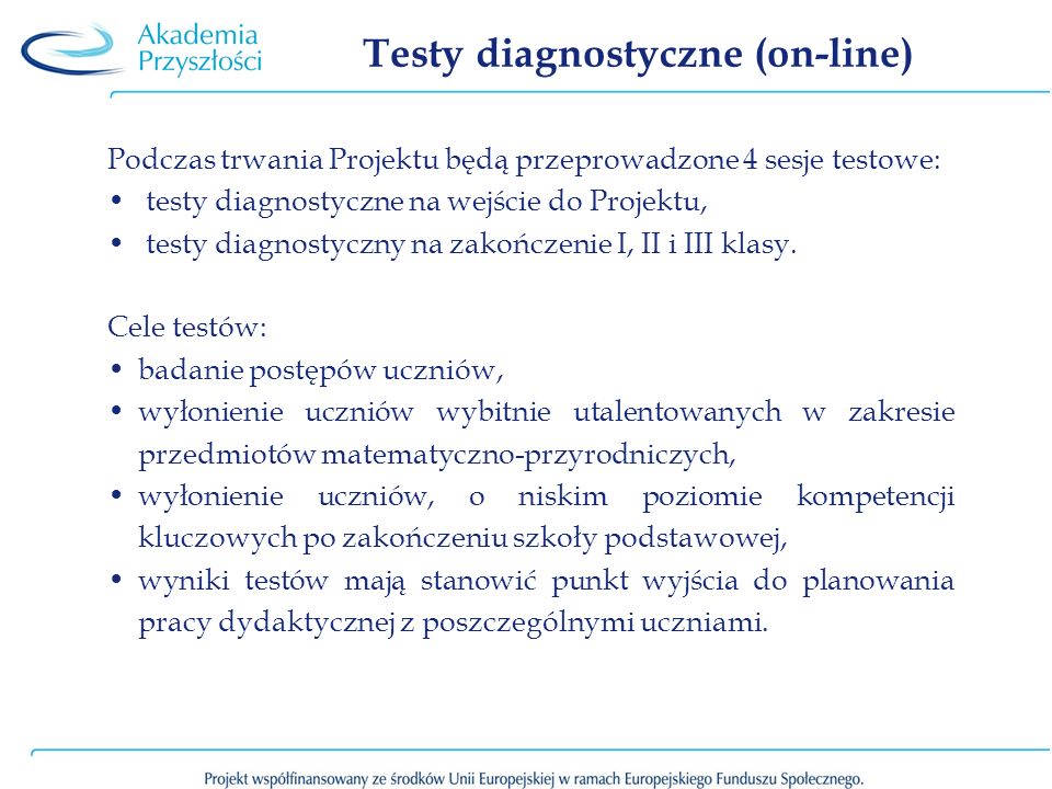 Testy diagnostyczne (on-line)
