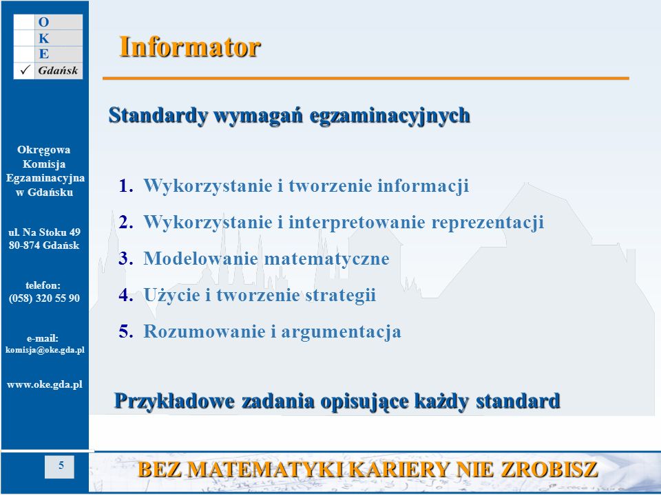 Informator Standardy wymagań egzaminacyjnych
