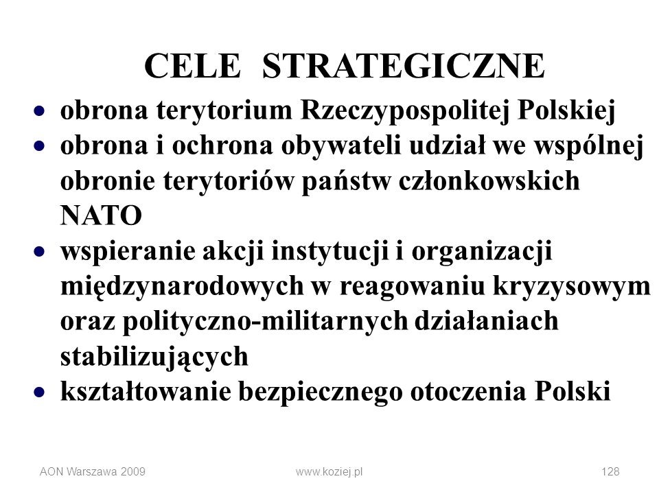 CELE STRATEGICZNE obrona terytorium Rzeczypospolitej Polskiej